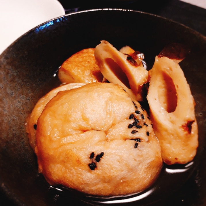 お出汁たっぷり！まんじゅう麩の煮物